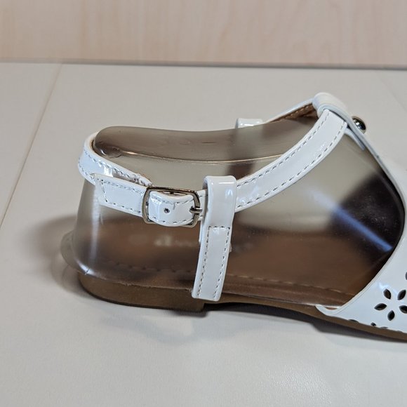 Anne Marie Girl Flower Design Plastic Summer Ankle Sandals - White - Size 13 - Picture 3 of 5